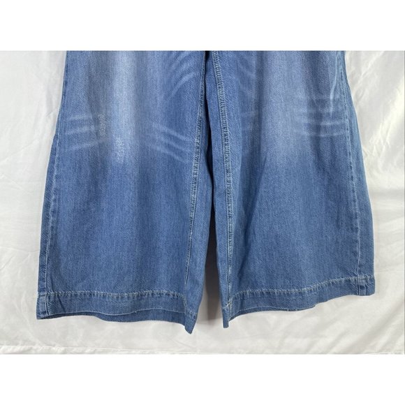 Pilcro Light Blue Paperbag Waist Wide Leg Jeans - Picture 4 of 16